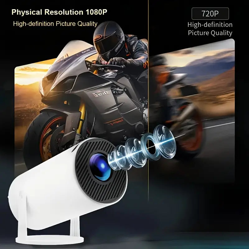 Smart Projector Auto Horizontal Correction, 180°Rotatable Movie Projector Compatible with Phone, Wi-Fi 6 BT5.2 Android 11